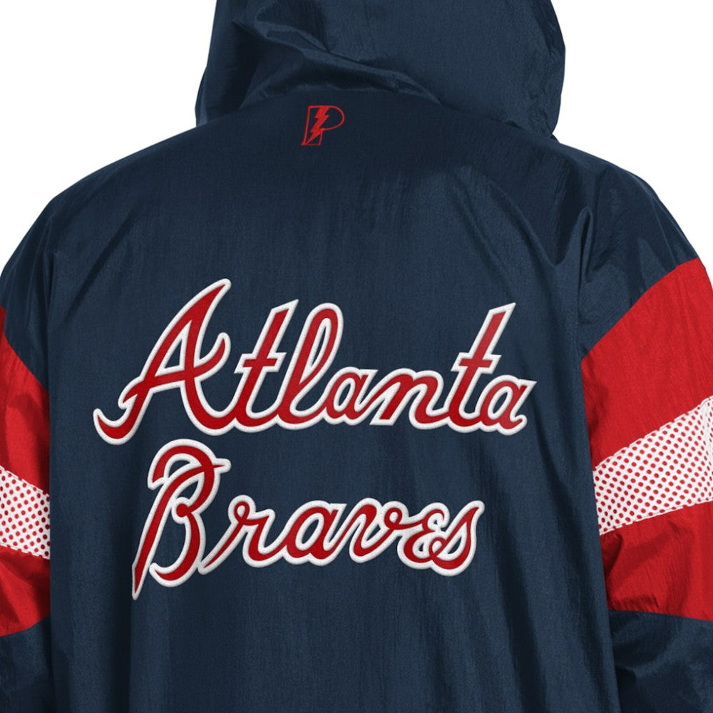 Navy/Red Atlanta Braves Pro Player Legacy Lightweight Full-Zip Hooded Jacket