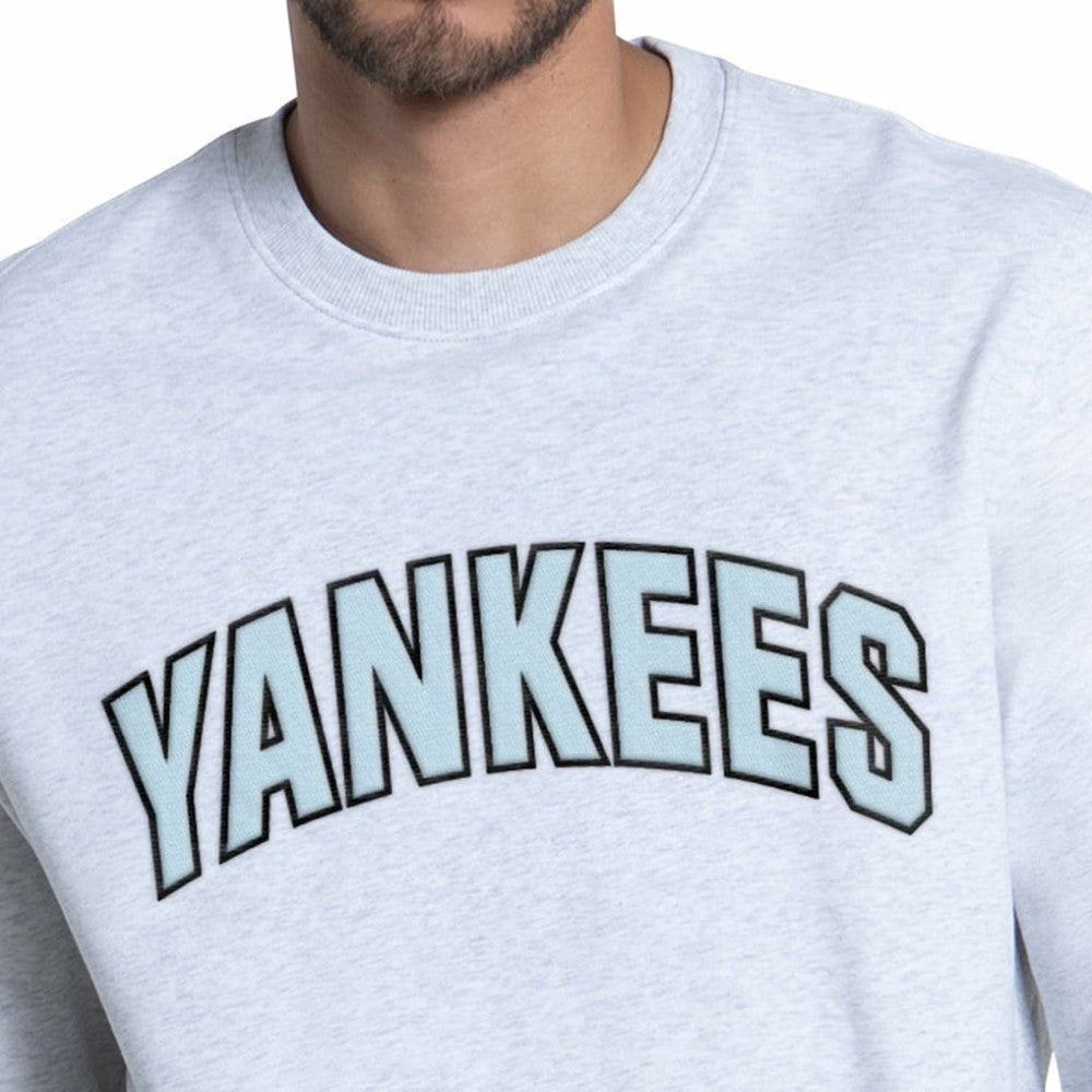 Gray New York Yankees Starter Face of Ice Blue French Terry Sweatshirt