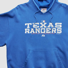 Blue Texas Rangers Majestic 2000s Hooded Pullover Sweatshirt