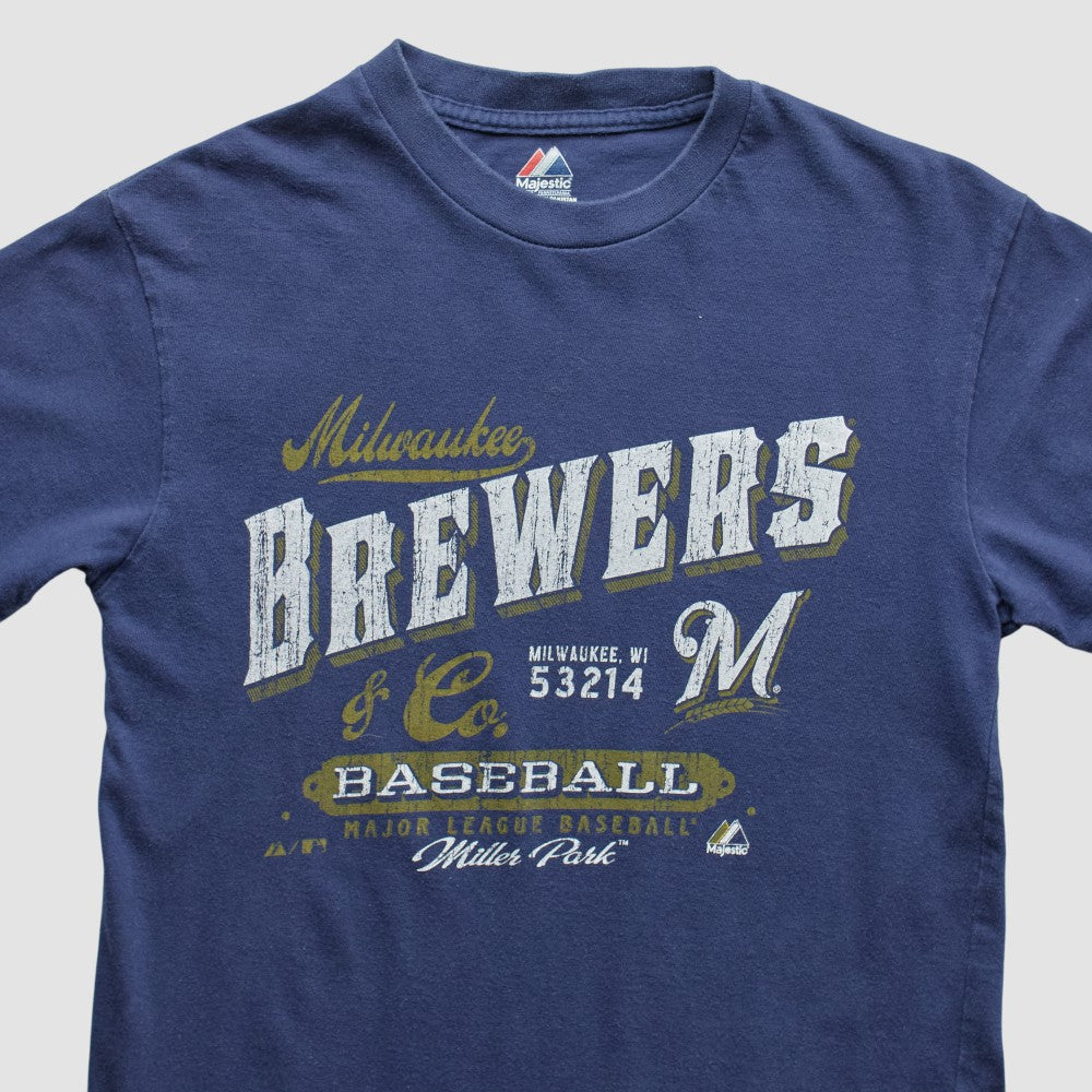 Navy Milwaukee Brewers Majestic 2010s T-shirt