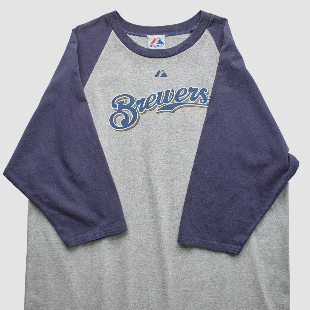Gray Milwaukee Brewers Majestic 2000s T-shirt