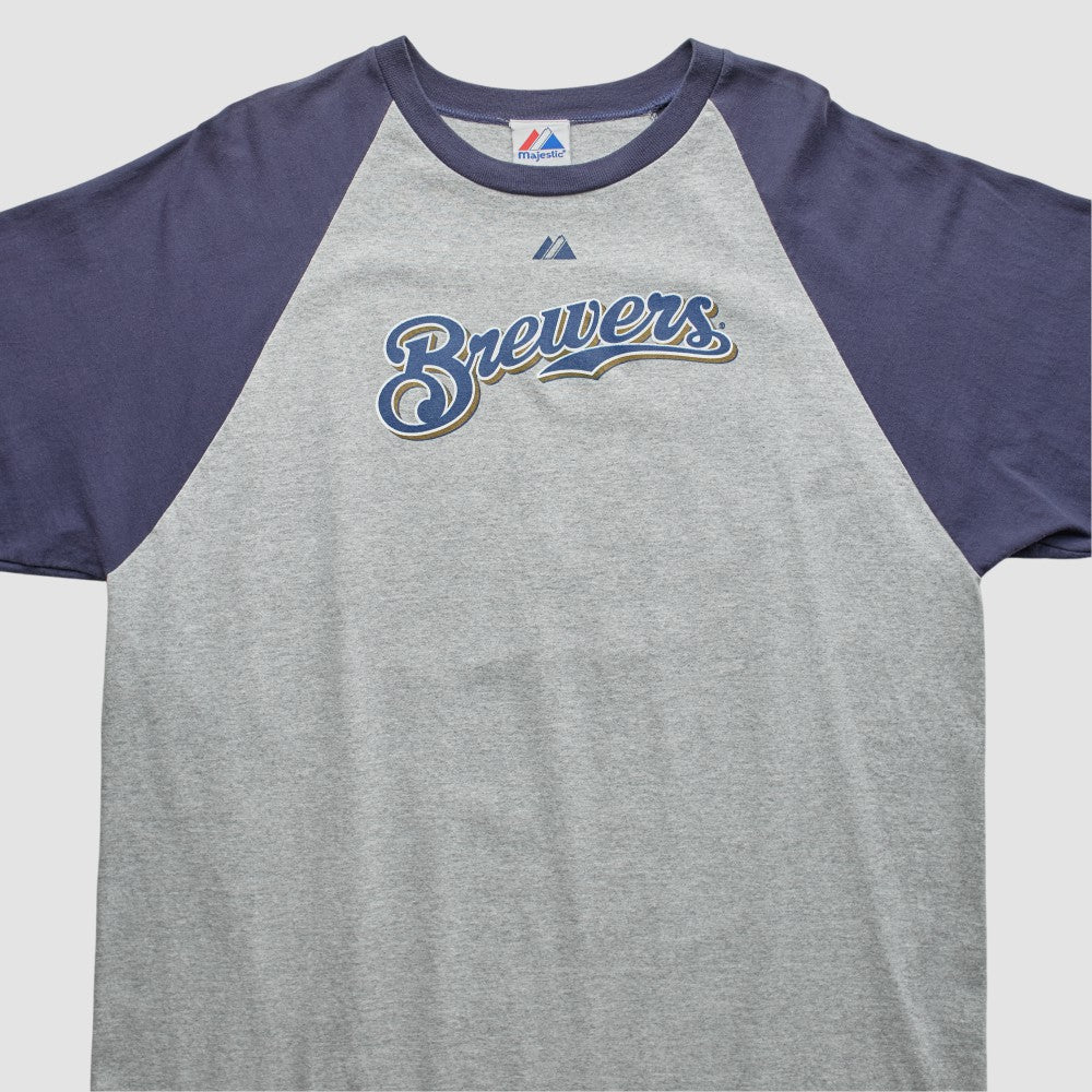 Gray Milwaukee Brewers Majestic 2000s T-shirt