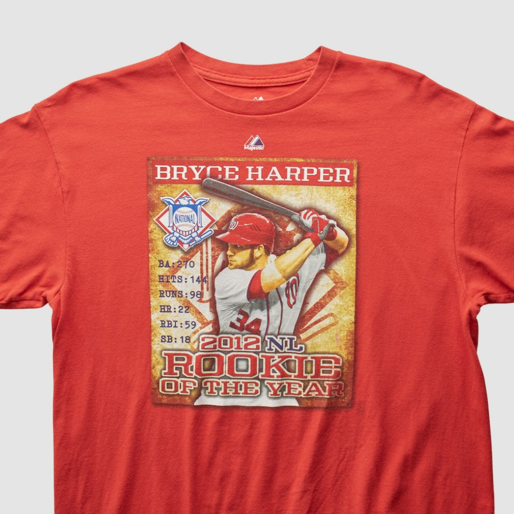 Red Bryce Harper Majestic 2012 T-shirt