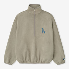 Gray Los Angeles Dodgers Fear of God x MLB Unisex Modern Suede Half-Zip Jacket