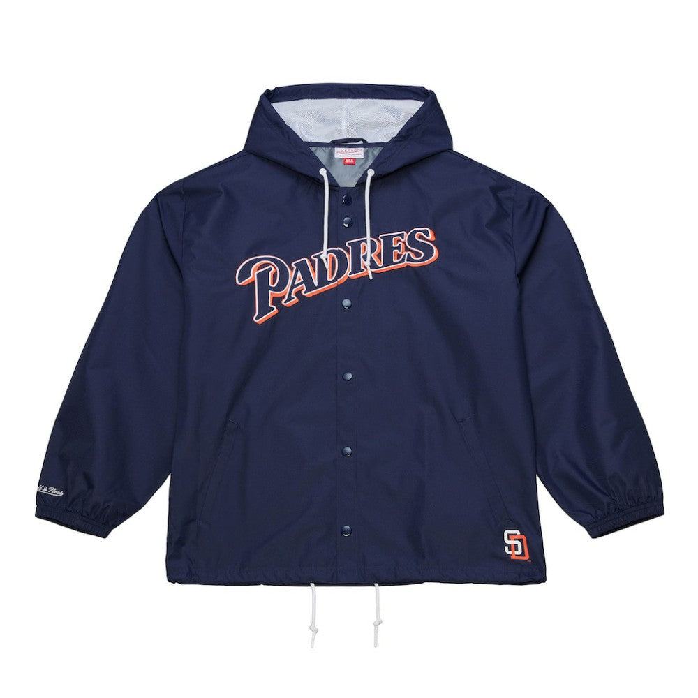 Navy San Diego Padres Mitchell & Ness Full-Snap Hooded Coaches Jacket
