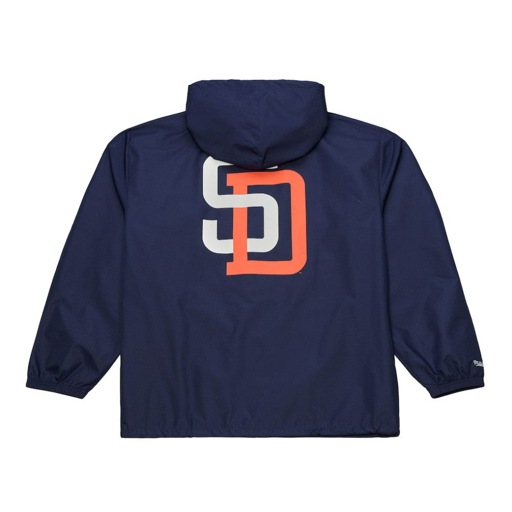 Navy San Diego Padres Mitchell & Ness Full-Snap Hooded Coaches Jacket