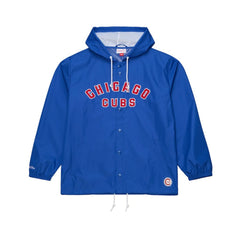 Royal Chicago Cubs Mitchell & Ness Full-Snap Hooded Coaches Jacket