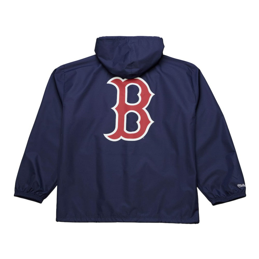Navy Boston Red Sox Mitchell & Ness Full-Snap Hooded Coaches Jacket