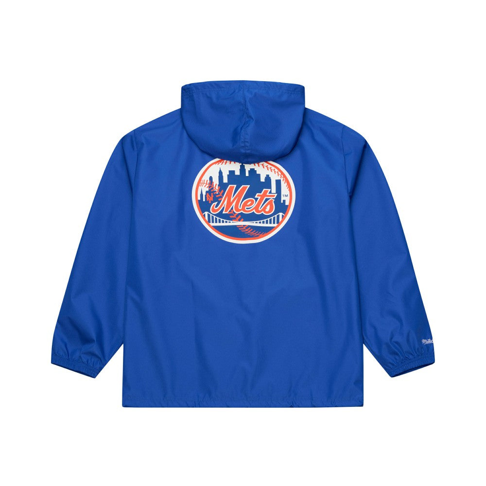 Royal New York Mets Mitchell & Ness Full-Snap Hooded Coaches Jacket