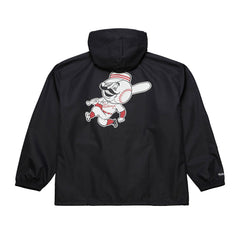 Black Cincinnati Reds Mitchell & Ness Full-Snap Hooded Coaches Jacket