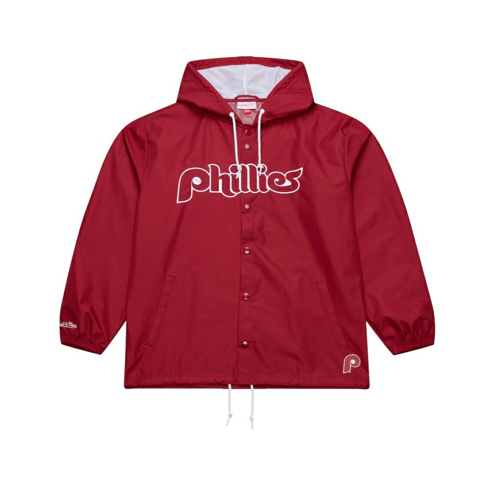 Red Philadelphia Phillies Mitchell & Ness Full-Snap Hooded Coaches Jacket