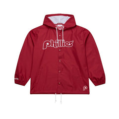 Red Philadelphia Phillies Mitchell & Ness Full-Snap Hooded Coaches Jacket
