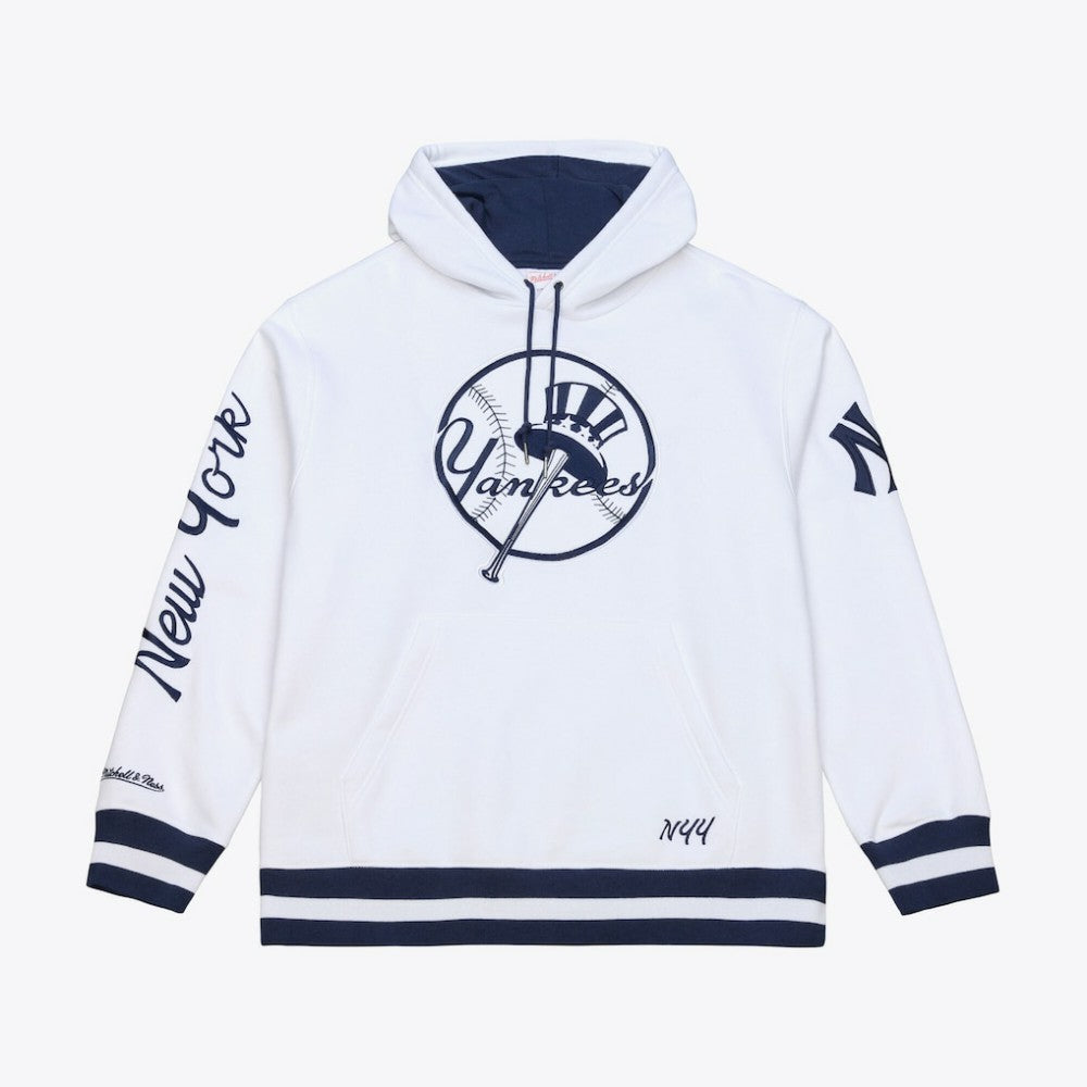 White New York Yankees Mitchell & Ness Cooperstown Collection Fleece Hoodie