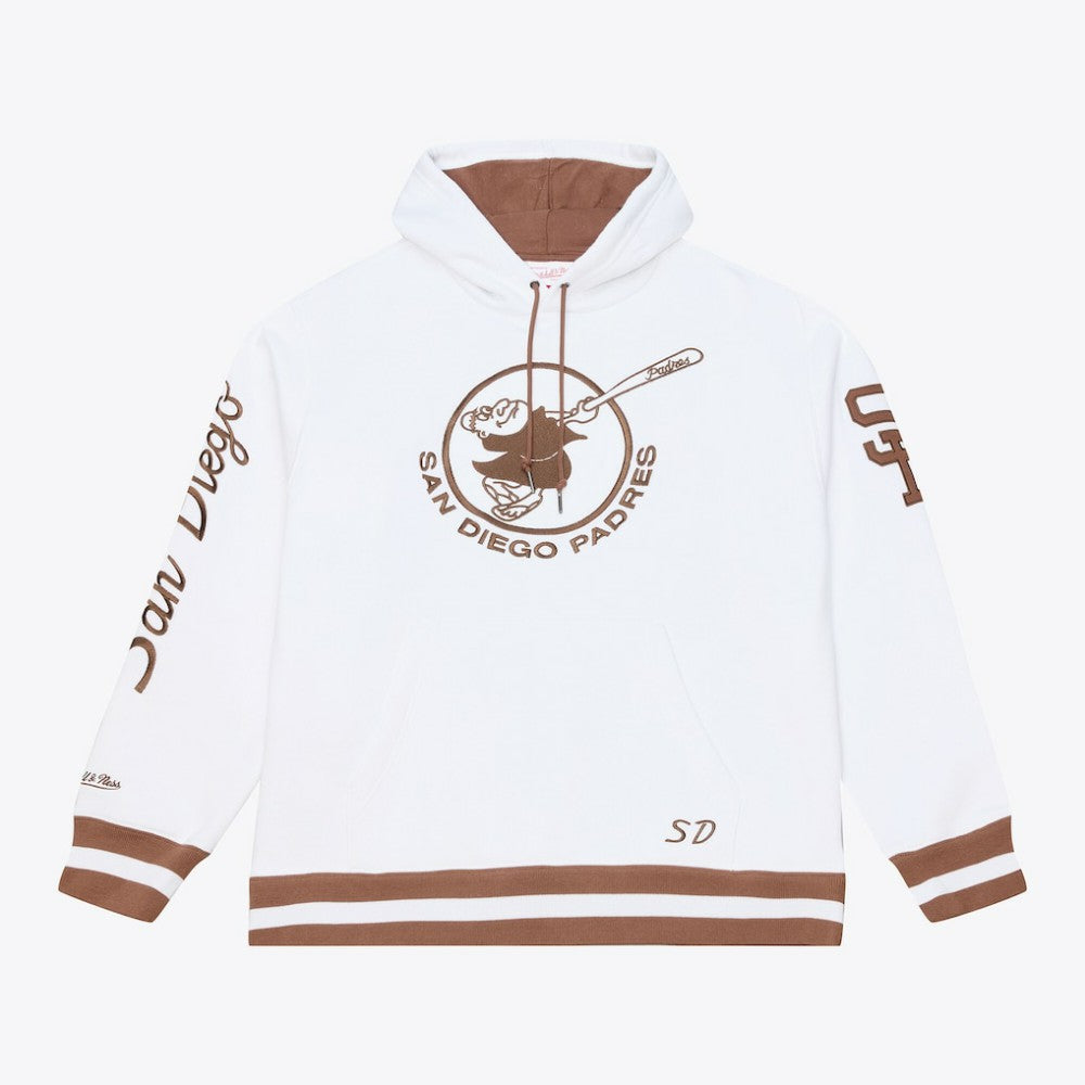 White San Diego Padres Mitchell & Ness Cooperstown Collection Fleece Hoodie