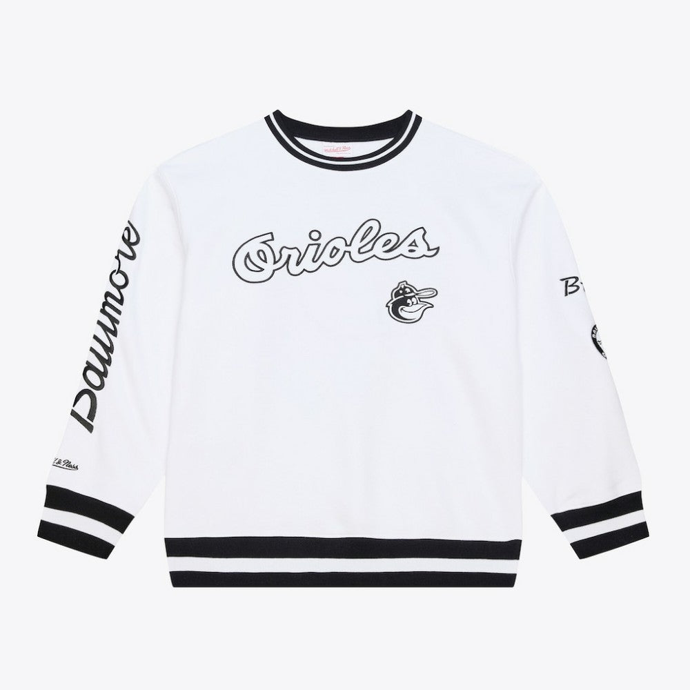 White Baltimore Orioles Mitchell & Ness Arctic Fleece Sweatshirt