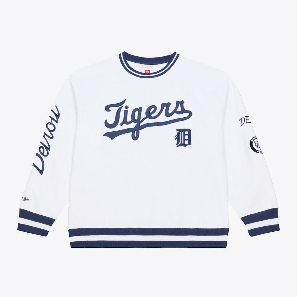 White Detroit Tigers Mitchell & Ness Arctic Fleece Sweatshirt