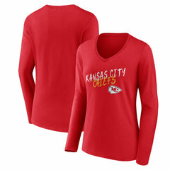 Women's Hustle Long Sleeve V-Neck T-Shirt - Kansas City Chiefs T-shirts