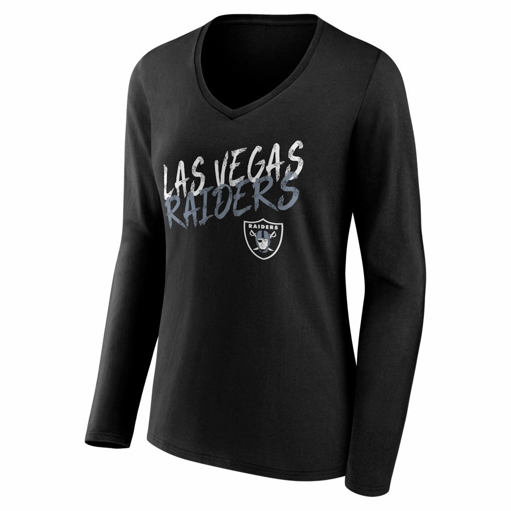 Women's Hustle Long Sleeve V-Neck T-Shirt - Las Vegas Raiders T-shirts