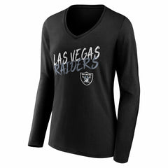 Women's Hustle Long Sleeve V-Neck T-Shirt - Las Vegas Raiders T-shirts