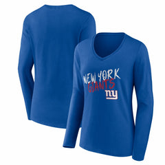 Women's Hustle Long Sleeve V-Neck T-Shirt - New York Giants T-shirts