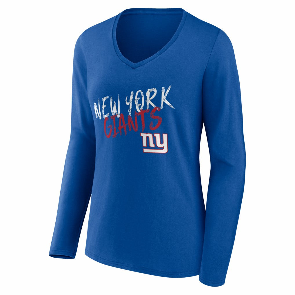 Women's Hustle Long Sleeve V-Neck T-Shirt - New York Giants T-shirts