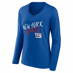 Women's Hustle Long Sleeve V-Neck T-Shirt - New York Giants T-shirts