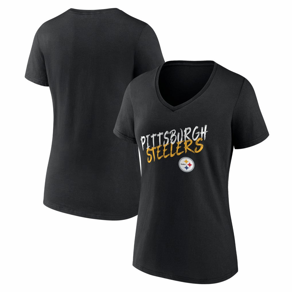Women's Hustle V-Neck T-Shirt - Pittsburgh Steelers T-shirts