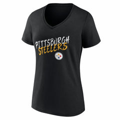 Women's Hustle V-Neck T-Shirt - Pittsburgh Steelers T-shirts