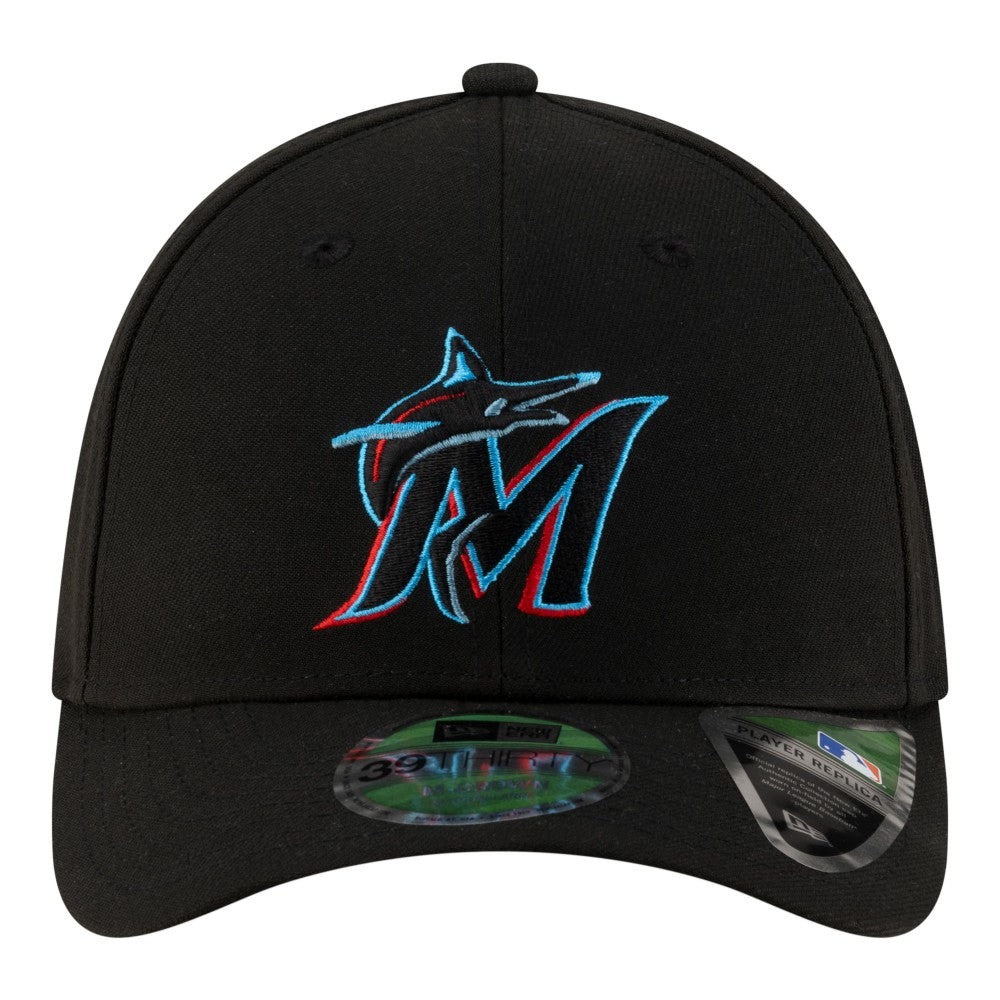 Black Miami Marlins New Era Player Replica 39THIRTY M-Crown Flex Hat