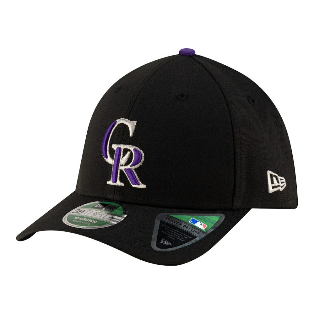Black Colorado Rockies New Era Player Replica 39THIRTY M-Crown Flex Hat