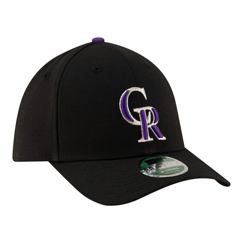 Black Colorado Rockies New Era Player Replica 39THIRTY M-Crown Flex Hat