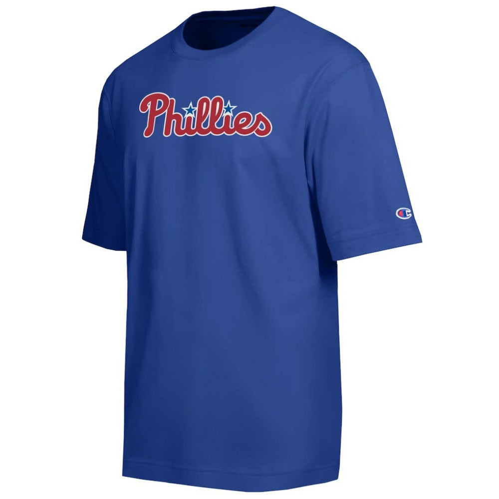 Royal Philadelphia Phillies Champion All Star Chenille Wordmark T-Shirt