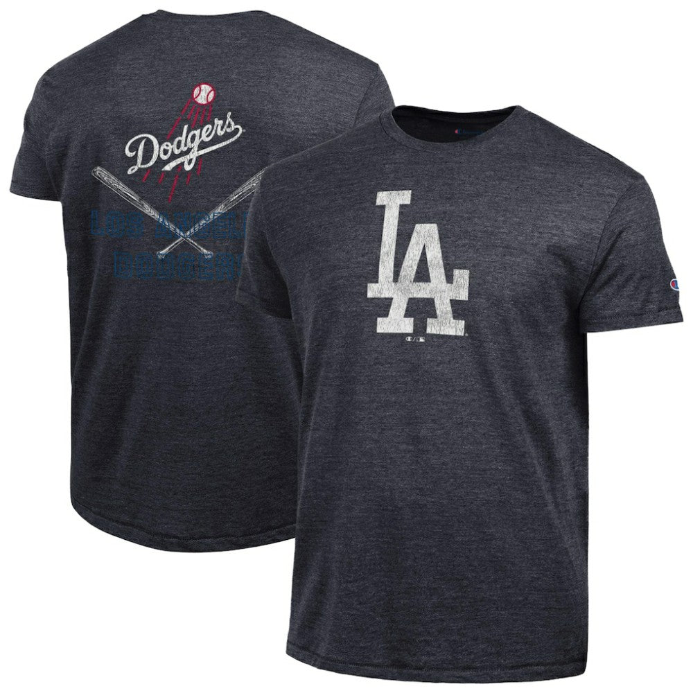 Heather Black Los Angeles Dodgers Champion Tri-Blend T-Shirt