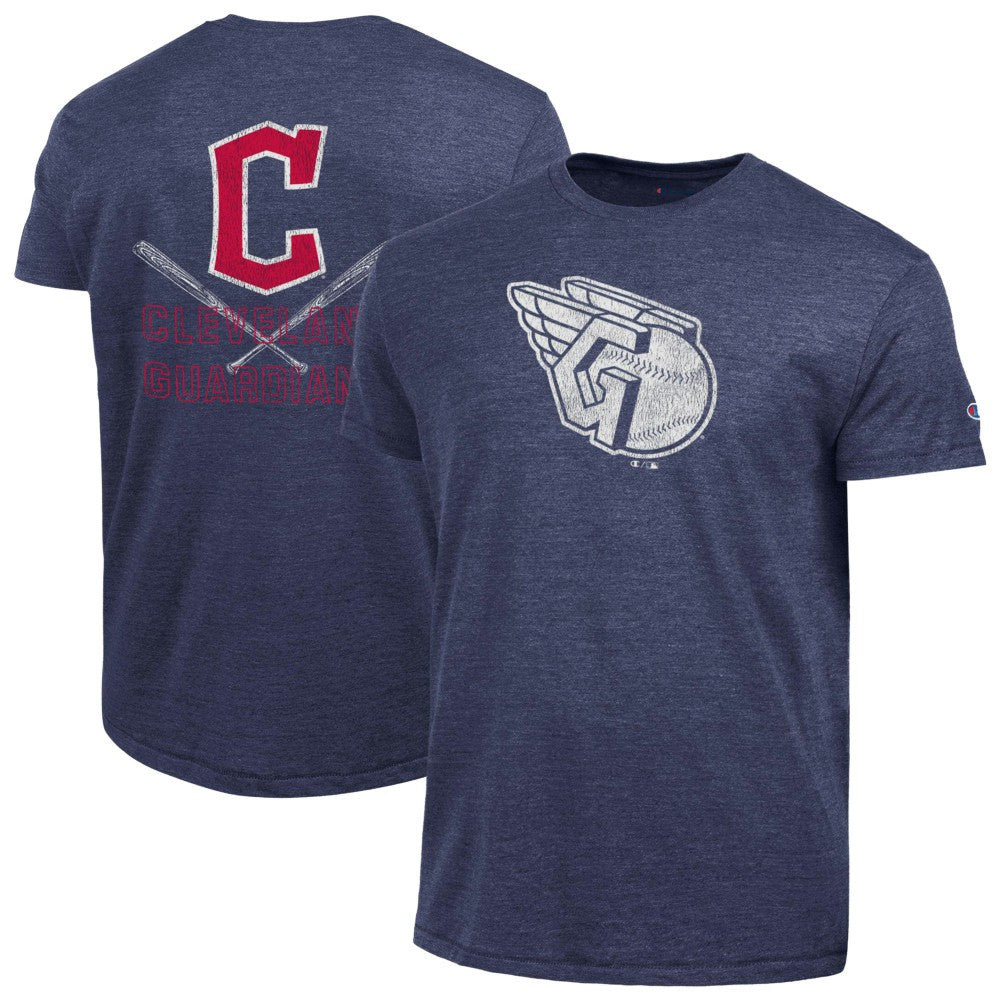 Navy Cleveland Guardians Champion Tri-Blend T-Shirt