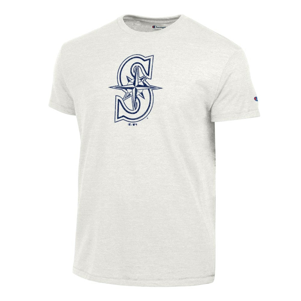 Heather White Seattle Mariners Champion Tri-Blend T-Shirt