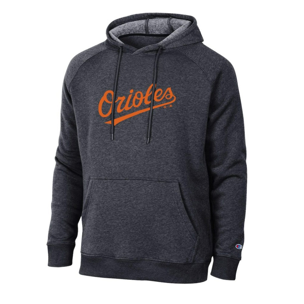 Black Baltimore Orioles Champion Triumph Tri-Blend Raglan Hoodie