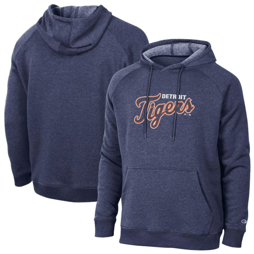 Navy Detroit Tigers Champion Triumph Tri-Blend Raglan Hoodie