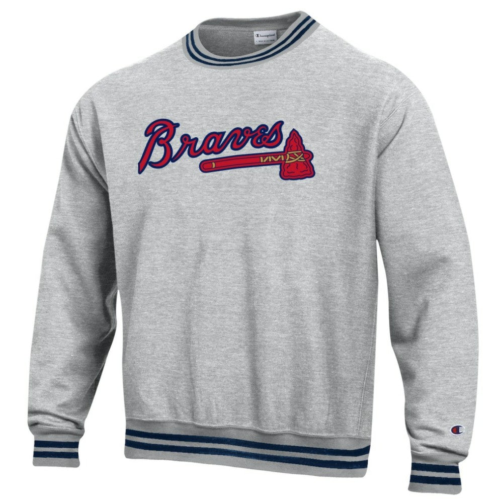 Heather Gray Atlanta Braves Champion Reverse Weave Sweatshirt