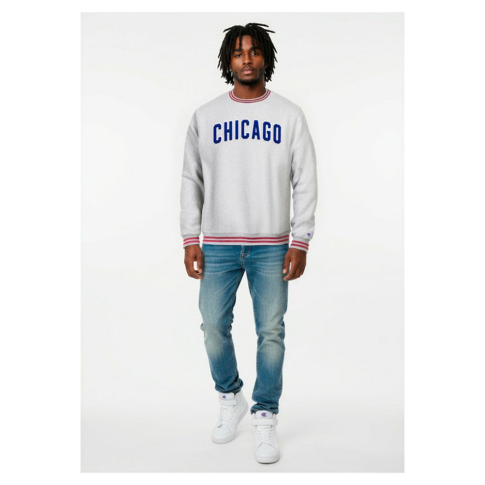 Heather Gray Chicago Cubs Champion Reverse Weave Sweatshirt