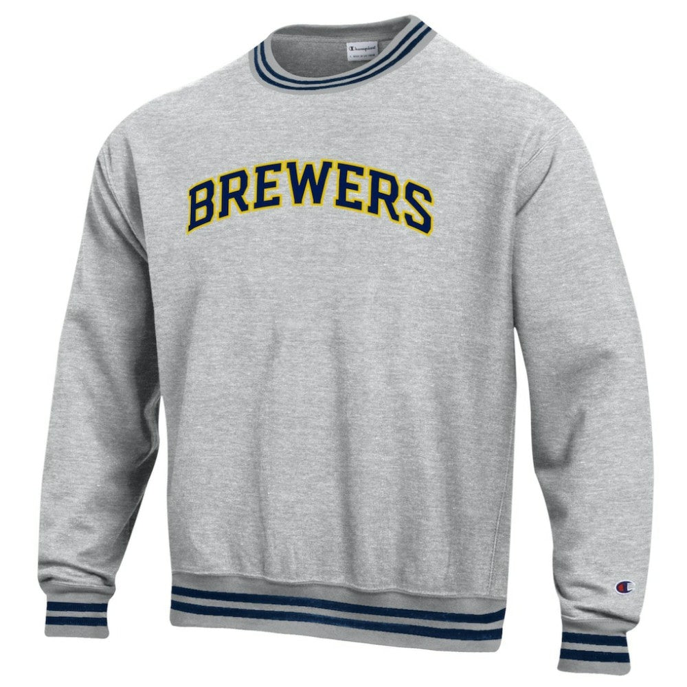 Heather Gray Milwaukee Brewers Champion Reverse Weave Sweatshirt