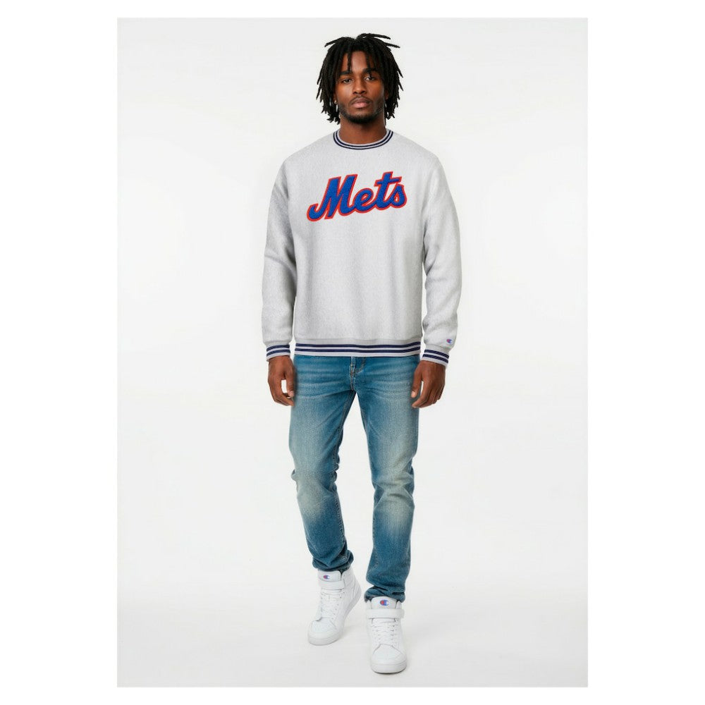 Heather Gray New York Mets Champion Reverse Weave Sweatshirt