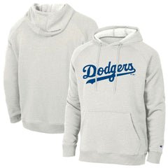 Heathered Core Ultra Light Grey Los Angeles Dodgers Champion Triumph Tri-Blend Raglan Hoodie