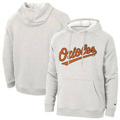 Heathered Core Ultra Light Grey Baltimore Orioles Champion Triumph Tri-Blend Raglan Hoodie
