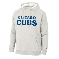 Heathered Core Ultra Light Grey Chicago Cubs Champion Triumph Tri-Blend Raglan Hoodie