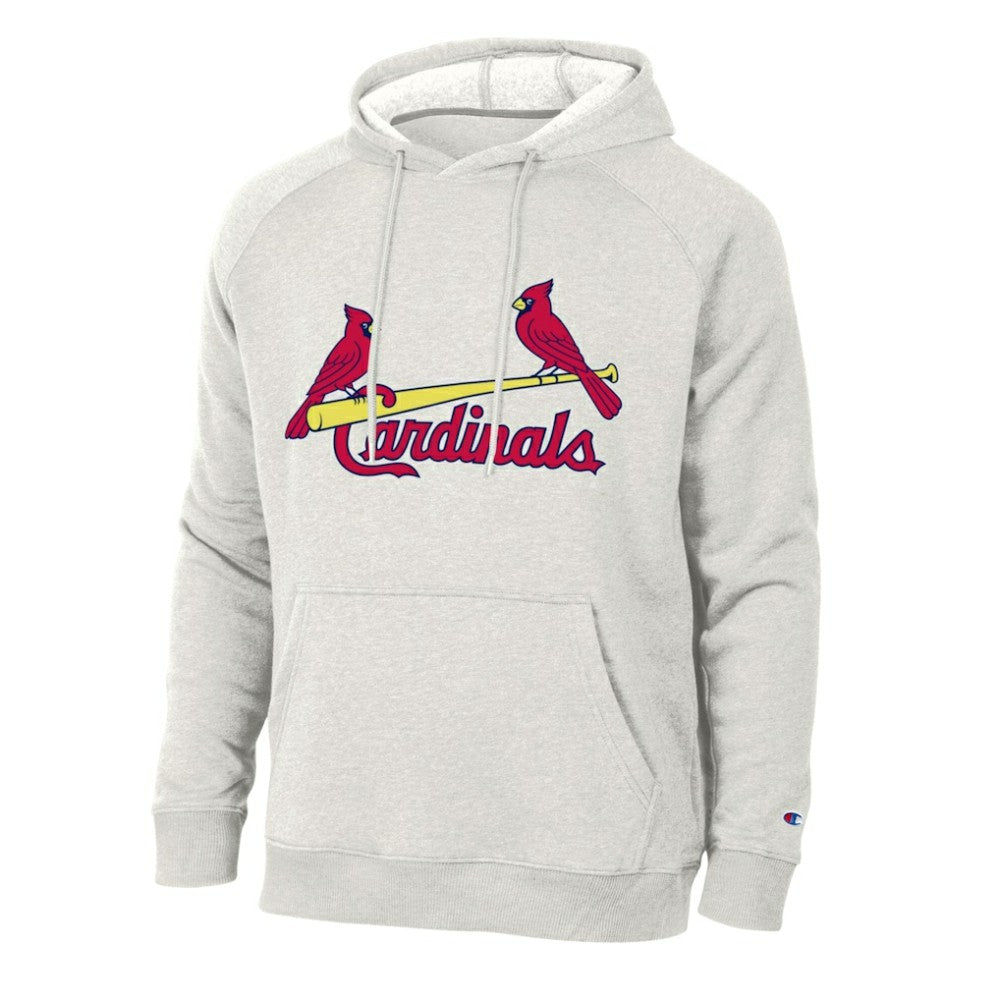 Heathered Core Ultra Light Grey St. Louis Cardinals Champion Triumph Tri-Blend Raglan Hoodie