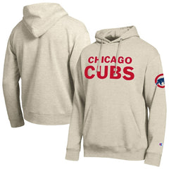 Oatmeal Chicago Cubs Champion All Star Chenille Patch Hoodie