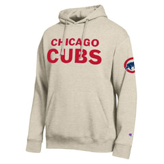 Oatmeal Chicago Cubs Champion All Star Chenille Patch Hoodie