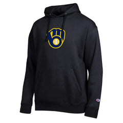 Black Milwaukee Brewers Champion All Star Embroidered Logo Hoodie