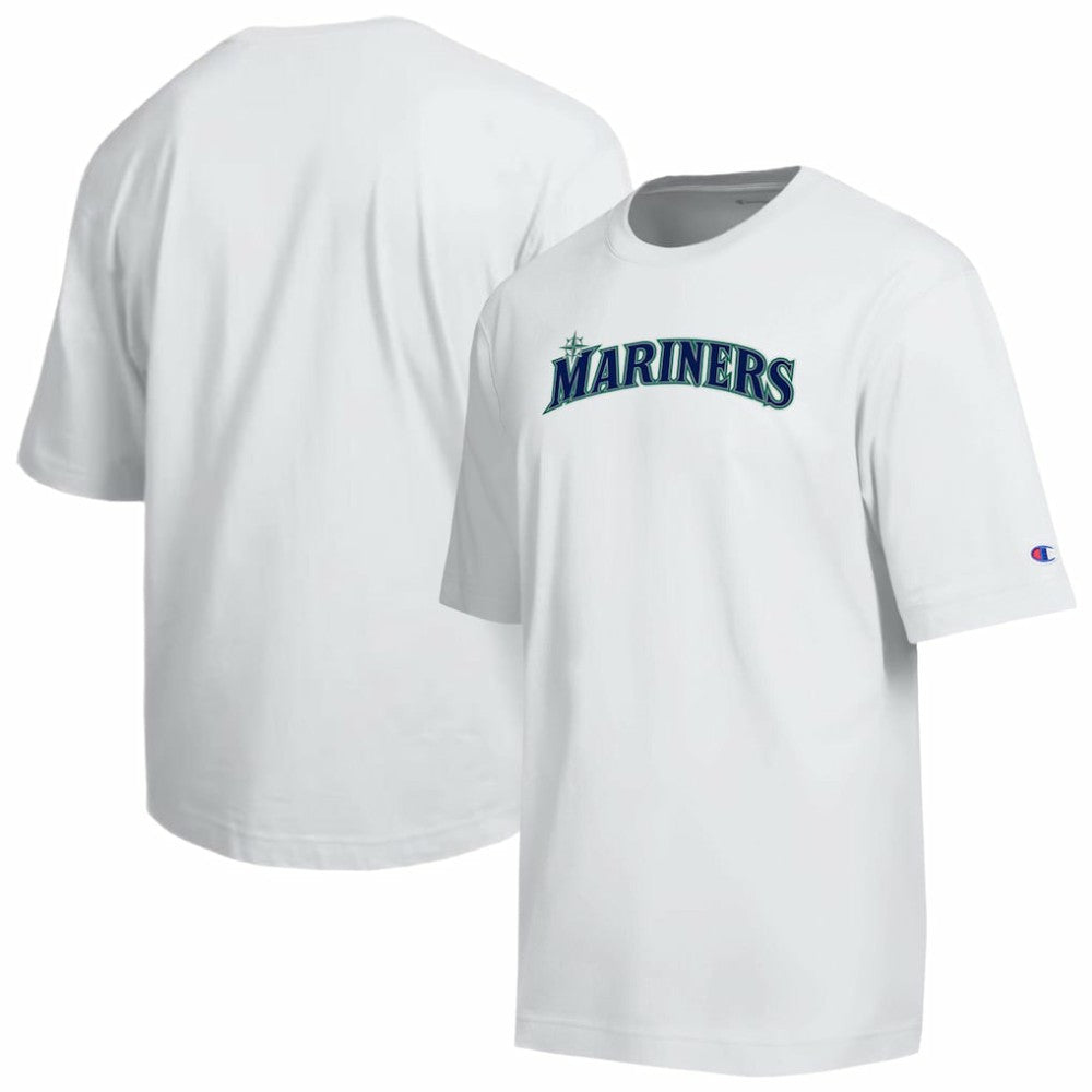 White Seattle Mariners Champion All Star Arched Chenille Wordmark T-Shirt