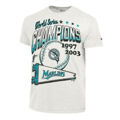 White Miami Marlins Champion Winning Tradition Cooperstown Tri-Blend T-Shirt